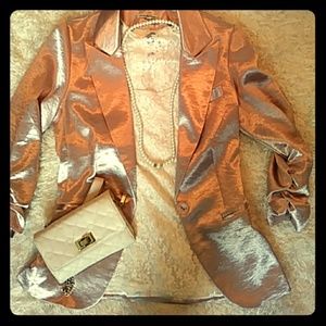 Shiny rose pink blazer